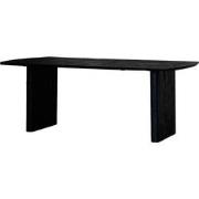 Eettafel Zwart Mangohout - 200x110x76cm - 4-6 Personen - Tomeo
