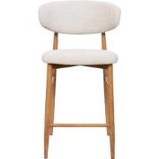 Barstoel - Beige/Naturel - Zithoogte 65cm - 55x52x94cm - Alexia - Set ...
