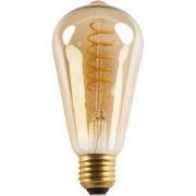 E27 LED Decor Spiral ST64 5W Amber 2200K Dimbaar