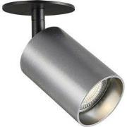 Tabore 1L inbouwspot met koker GU10 (excl) zwart + geborsteld staal