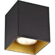 BABAR Plafondlicht zwart / goud vierkant 1xGU10 excl (max