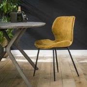 Eetkamerstoel Velvet Goud - Zithoogte 45cm - Giga Meubel - Set van 2