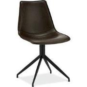 Eetkamerstoel Donkerbruin Kunstleer - Zithoogte 49cm - Isabel - Set va...