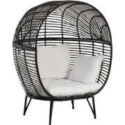 J-Line - Loungestoel Ovaal Staal Zwart - 115x110x148cm