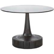 WOOOD Soya Bijzettafel - Mango Hout/Glas - Zwart - 43x60x60