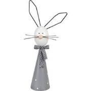 Clayre & Eef Decoratie Beeld Konijn 48 cm Grijs IJzer