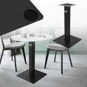 Tafelonderstel enkel zwart hoogte 72cm gepoedercoat staal 43x43 cm voe...