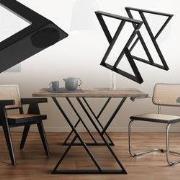 2 tafelpoten B69xH72 cm Tafellopers X-vormig staal met poedercoating z...