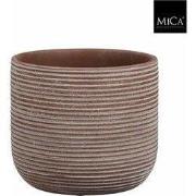 Mica Decorations Bloempot Samuel - 18x18x16 cm - Terracotta - Bruin