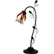 LumiLamp Bureaulamp Bankierslamp Tiffany  34x24x72 cm  Beige Bruin Gla...