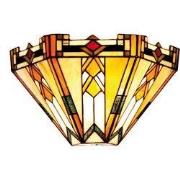 LumiLamp Wandlamp Tiffany  31x13x20 cm  Beige Bruin Glas Driehoek Muur...