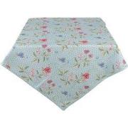Clayre & Eef Tafelkleed  150x150 cm Blauw Groen Katoen Vierkant Bloeme...