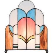 Lumilamp Tiffany Tafellamp 30x4x25 cm Wit Roze Glas