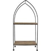 Clayre & Eef Etagère  27x14x57 cm Bruin Hout Metaal Rekje
