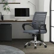 Ergonomische bureaustoel met armleuningen Mesh stof grijs met wielen M...
