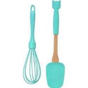 Clayre & Eef Keukengerei set van 2 Uil 29x6 / 26x6 cm Groen Siliconen