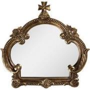 Clayre & Eef Spiegel Kroon 30x30 cm Goudkleurig Kunststof Glas