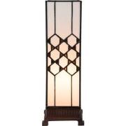 Lumilamp Tiffany Tafellamp 12x12x36 cm Wit Glas