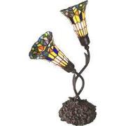 Lumilamp Tiffany Tafellamp 46x28x63 cm Beige Blauw Glas