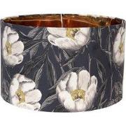 Clayre & Eef Lampenkap Hanglamp  Ø 45x28 cm Zwart Wit Textiel Rond Blo...