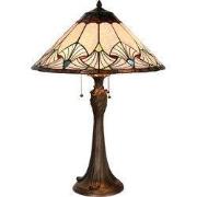 LumiLamp Tiffany Tafellamp  Ø 51x78 cm  Beige Blauw Glas Driehoek Tiff...