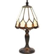 Lumilamp Tiffany Tafellamp Ø 14x31 cm Wit Glas