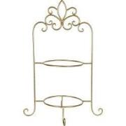 Clayre & Eef Etagère voor 2 borden  38x30x57 cm Goudkleurig Ijzer Rond...