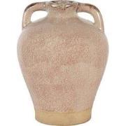 Clayre & Eef Vaas  Ø 19x25 cm Roze Beige Keramiek Rond Decoratie vaas