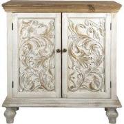 Clayre & Eef Dressoir  91x38x100 cm Wit Bruin Hout Wandkast