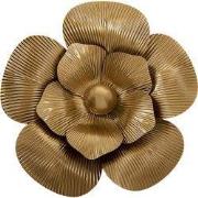 Clayre & Eef Wanddecoratie Bloem Ø 34x6 cm Goudkleurig Ijzer Muurdecor...