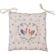 Clayre & Eef Stoelkussen Foam  40x40 cm Beige Blauw Katoen Vierkant Ki...
