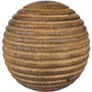 Clayre & Eef Kerstbal  Ø 8 cm Bruin Hout Kerstboomversiering