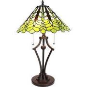 Lumilamp Tiffany Tafellamp Ø 41x62 cm Groen Wit Glas