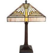 Lumilamp Tiffany Tafellamp 31x31x48 cm Beige Paars Glas