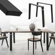 Set van 2 tafelpoten Loft 90x72 cm zwart profiel 8x2 cm van staal U-vo...