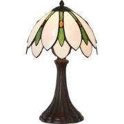 Lumilamp Tiffany Tafellamp Ø 25x42 cm Wit Groen Glas