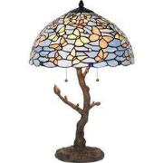 Lumilamp Tiffany Tafellamp Ø 40x60 cm Blauw Glas Vlinders