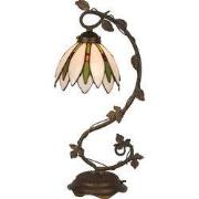 LumiLamp Tiffany Tafellamp  Ø 18x53 cm Wit Groen Glas Tiffany Bureaula...