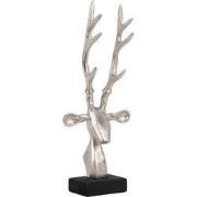 Ornament Reindeer Head - Zilver - 14.5x6.5x34cm