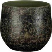 Mica Decorations Bloempot Enrique - 19x19x17 cm - Terracotta - Groen