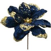 Clayre & Eef Kunstbloem Kerstster Ø 24x27 cm Blauw Kunststof