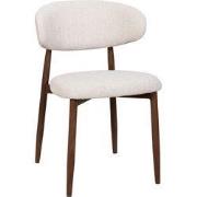 Eetkamerstoel - Beige Stof - Zithoogte 47cm - 54x52x78cm - Alexia - Se...