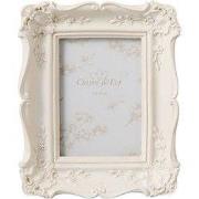 Clayre & Eef Fotolijst  6x9 cm Beige Kunststof Rechthoek Bloemen Fotok...