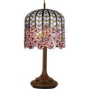 Lumilamp Tiffany Tafellamp Ø 40x84 cm Blauw Roze Glas Bloemen