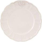 Clayre & Eef Ontbijtbord  Ø 21 cm Beige Keramiek Rond Bord