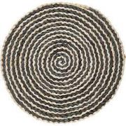 Clayre & Eef Placemat  Ø 35x1 cm Beige Zwart Stro Rond Tafelmat