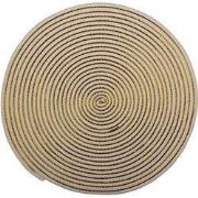 Clayre & Eef Placemat Riet  Ø 51x1 cm Wit Geel Jute Rond Cirkel Tafelm...