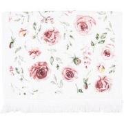 Clayre & Eef Gastendoekje  40x66 cm Roze Wit Katoen Rozen Toilet Handd...