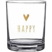 Clayre & Eef Waterglas  230 ml Glas Hart Happy Drinkbeker
