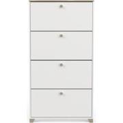 Schoenenkast 4 kleppen decor eiken kronberg en wit - L80,8 cm